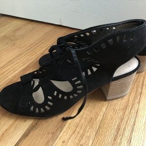 Nordstrom Womens Heels Black Lace Up Size 9.5